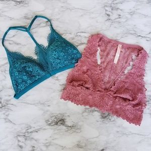 Lot of 2 Victoria's Secret and VS Pink bralettes M